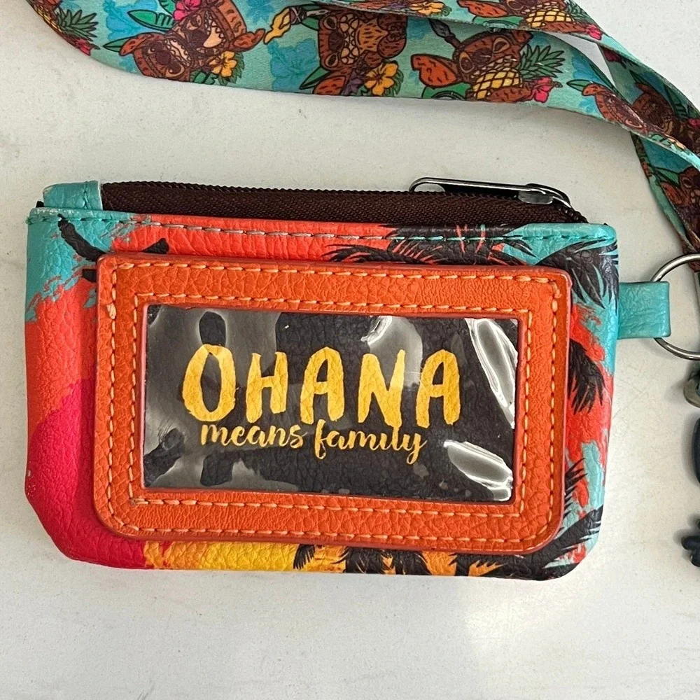 Loungefly Wallet Disney Stitch Lanyard ID Holder Coin Purse Travel‎ Keychain